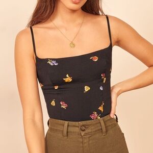 Reformation Grace Top Fruit Salad 8 Cami Sleeveless banana cute